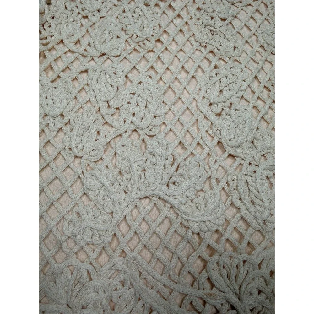 ZARA Kids Beige Crochet Lace Tank Top Size 8 Boho Cottagecore Sleeveless Overlay